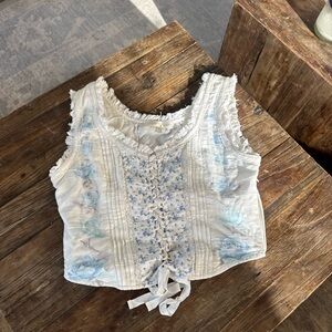 For Love and Lemons Lace-Up Sleeveless Top